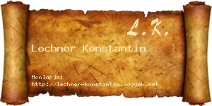 Lechner Konstantin névjegykártya